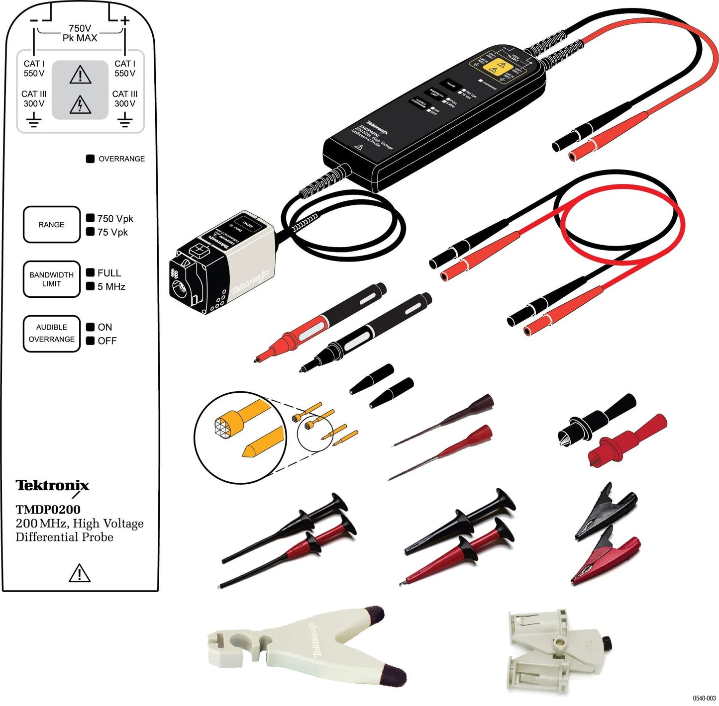 TMDP0200 25X: ±75V/ 250X: ±750V 200MHz